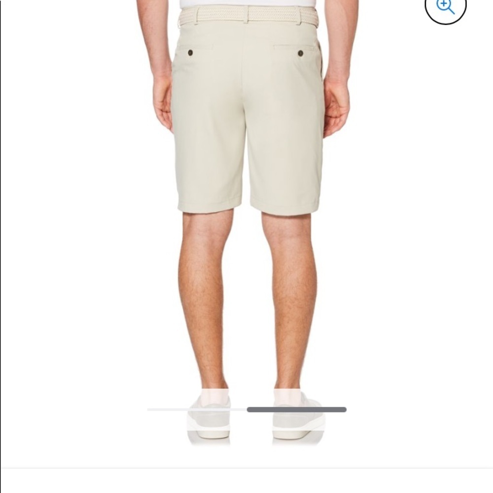 Savane Men's Flat Front Mirco Fiber Short shorts cream tan - Picture 2 of 7
